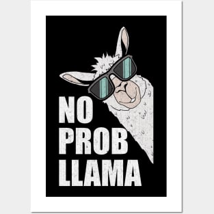 Funny LLama Lovers Gift - No Prob Llama Sayings Posters and Art